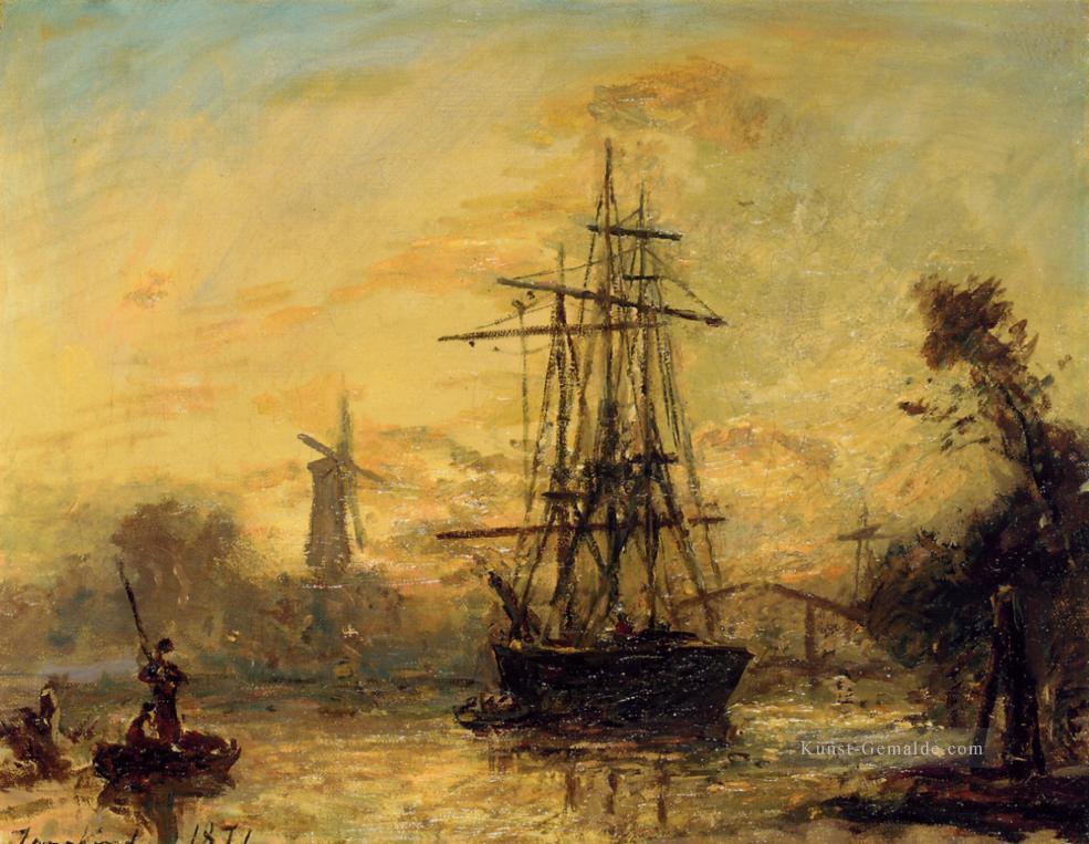 Rotterdam Schiff Seestück Johan Barthold Jongkind Ölgemälde